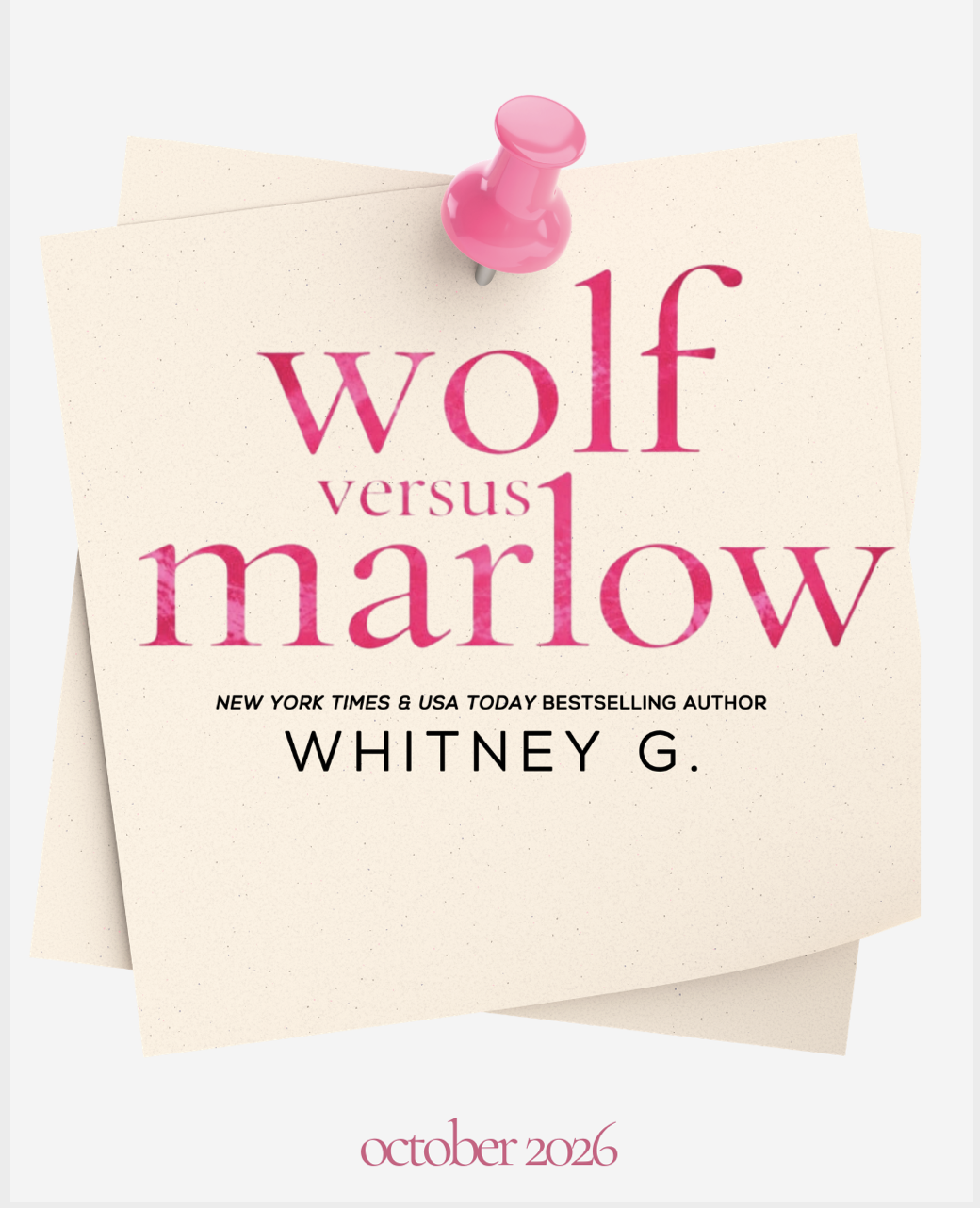 Title Reveal: “Wolf versus Marlow”